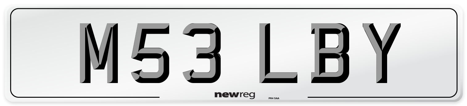 M53 LBY Number Plate from New Reg